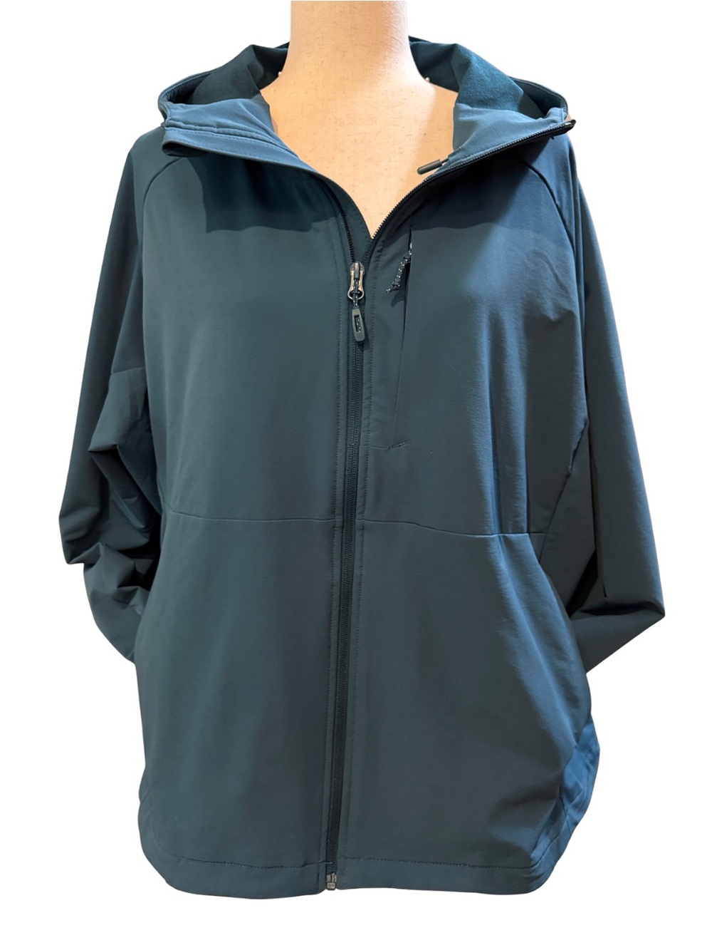 Kirkland Signature Hooded Zip Jacket in Teal Blue-Green